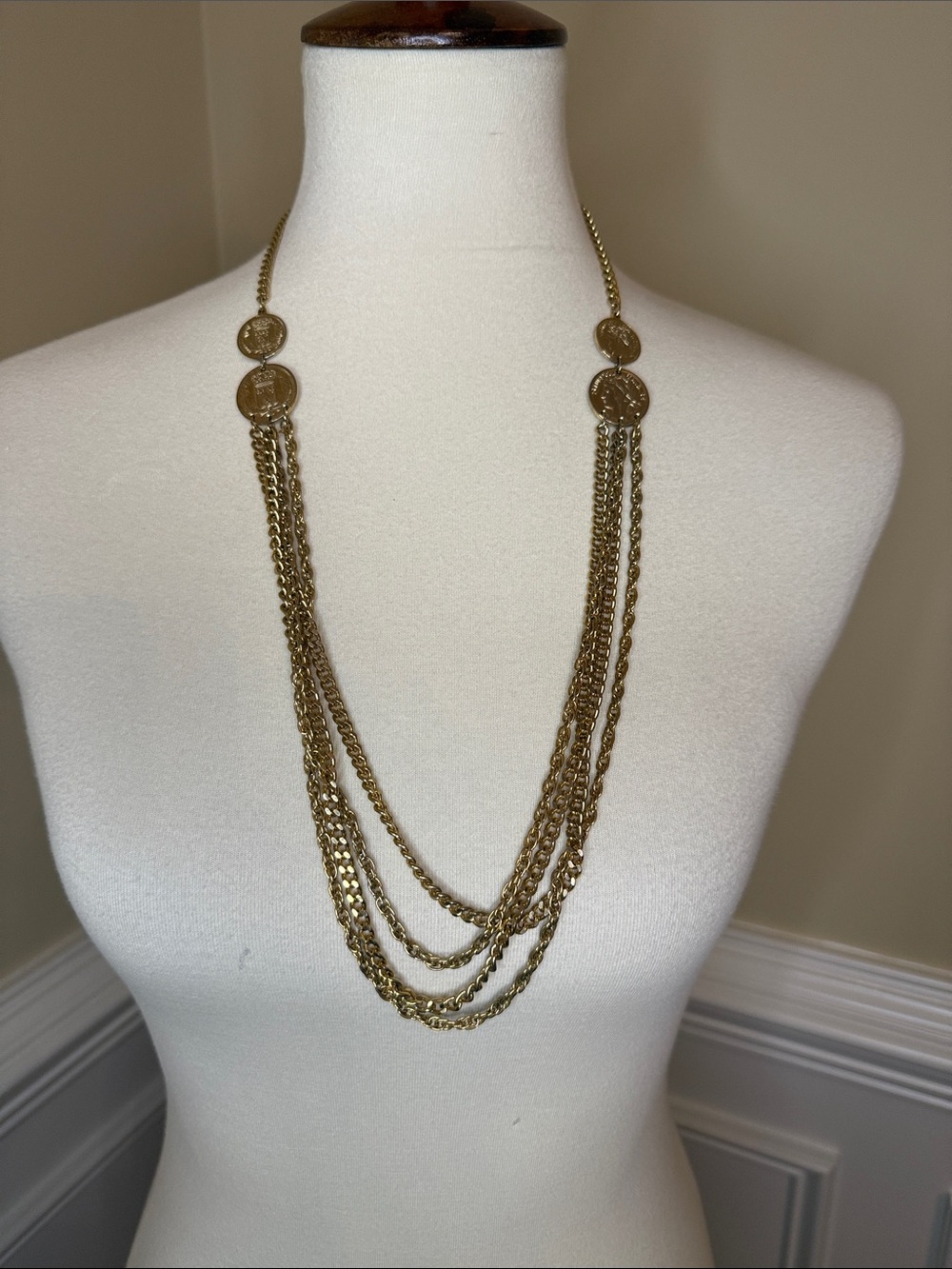 Gold Multi-Strand Chain Necklace - Women Jewelry